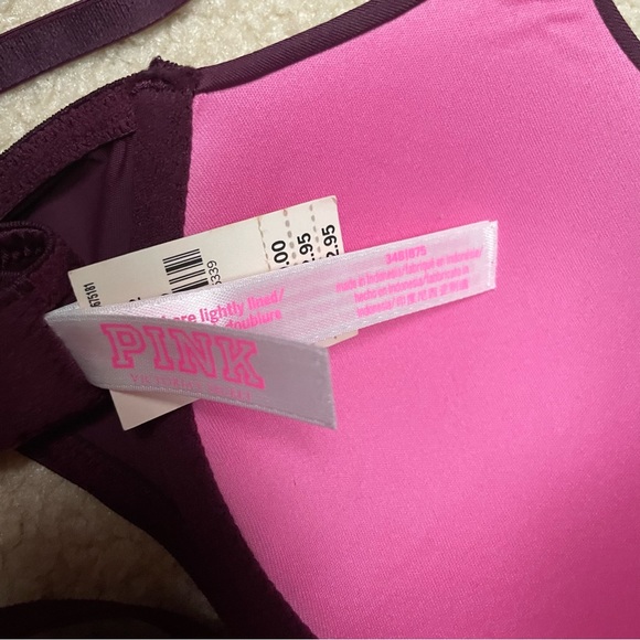 NWT Victoria’s Secret PINK Wear Everywhere Maroon 34B T-Shirt Bra - Picture 3 of 3